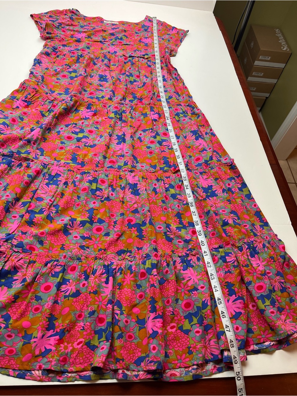 Natural Life Womens Small Berkley Maxi Dress Rust Orchid Pink Tiered Sun Dress - Picture 5 of 9
